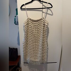 Elliatt Cream Textured Mini Dress